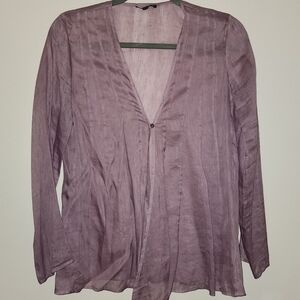 Lavender Sheer Long Sleeve Blouse